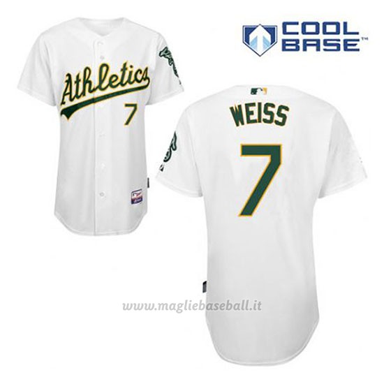 Maglia Baseball Uomo Oakland Athletics Walt Weiss 7 Bianco 1ªCool Base